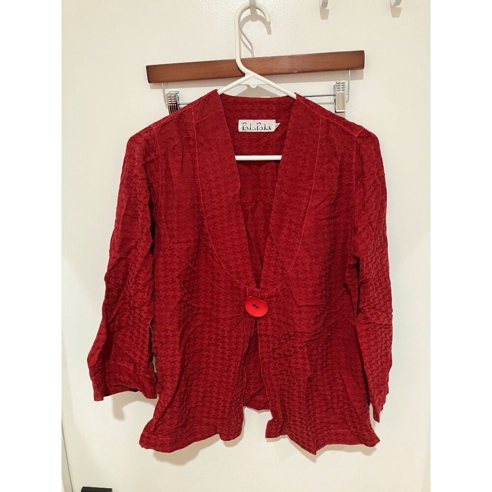 PalaPala Women's Single Button Cardigan, Red, Size XS